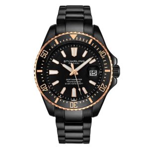 Relógio Masculino Stuhrling Depthmaster 3950A Quartzo 42mm Preto