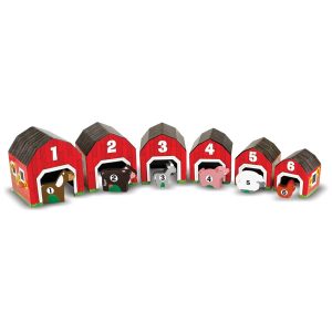 Brinquedo Educativo Tema Fazenda com 6 Celeiros e 6 Animais para Crianças Acima de 2 Anos Melissa & Doug