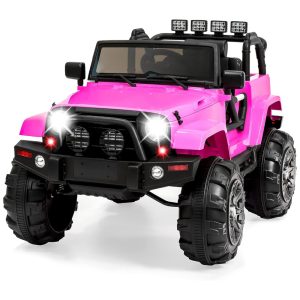 Carro Carrinho Elétrico 1 assento à bateria 12V USB Vel 11 km por hora Idade 3 a 8 anos BEST CHOICE PRODUCTS SKY2858 Rosa