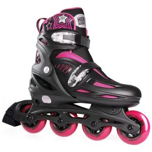 Patins Regulável e Ajustável para Adultos e Crianças Tam BR 36 a 39 High Bounce Rosa