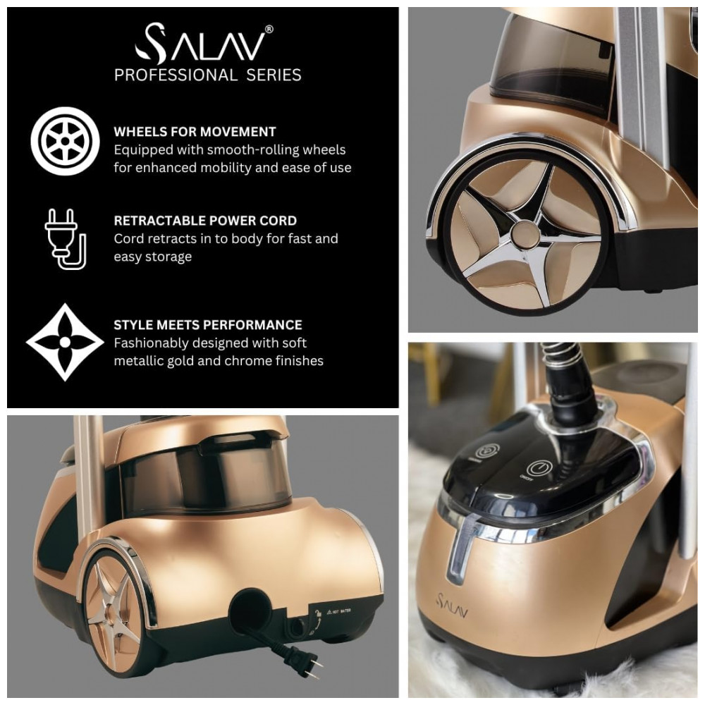 SALAV Edição Limitada da Série Profissional de Vaporizadores de Roupas Dual Bar com Pedais, Placa de Vapor em Aço Inoxidável, Cordão de Alimentação Re - Imagem 3