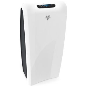 Purificador de ar com filtro HEPA verdadeiro captura alérgenos fumaça odores pólen poeira esporos de fungos pêlos de animais VORNADO AC1 0039 43 Branco