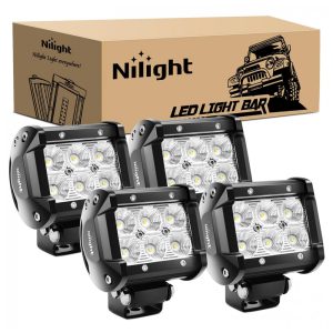 Farol de Milha LED Off Road com 1260 Lúmens e Luz Branca 24V 12V 18W 4Un Nilight Preto
