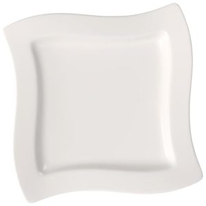 Prato para Salada de 24 cm Mais Elegância em Sua Mesa com Formato Quadrado e Material de Porcelana Premium Villeroy Boch Branco