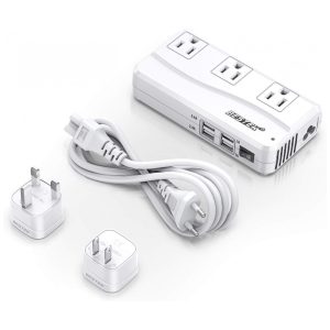 Transformador Conversor de Tensão 220V para 110V com 4 Portas USB 6A Universal BESTEK Branco