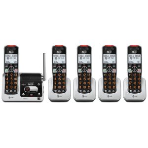 Aparelho de Telefone sem Fio AT&T BL1025 DECT 6.0 com 5 Ramais Bloqueio e Identificação de Chamadas Auxílio Auditivo e Alcance Ampliado
