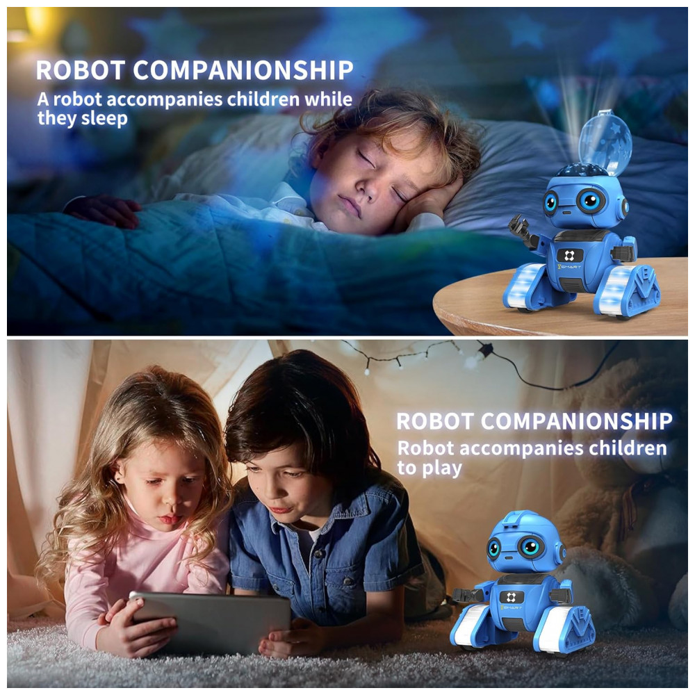 Robô Programável Azul – Dzxlin Controle Remoto 24 GHz com Projeção de Luz Dança e Sensor de Gestos para Crianças - Imagem 4