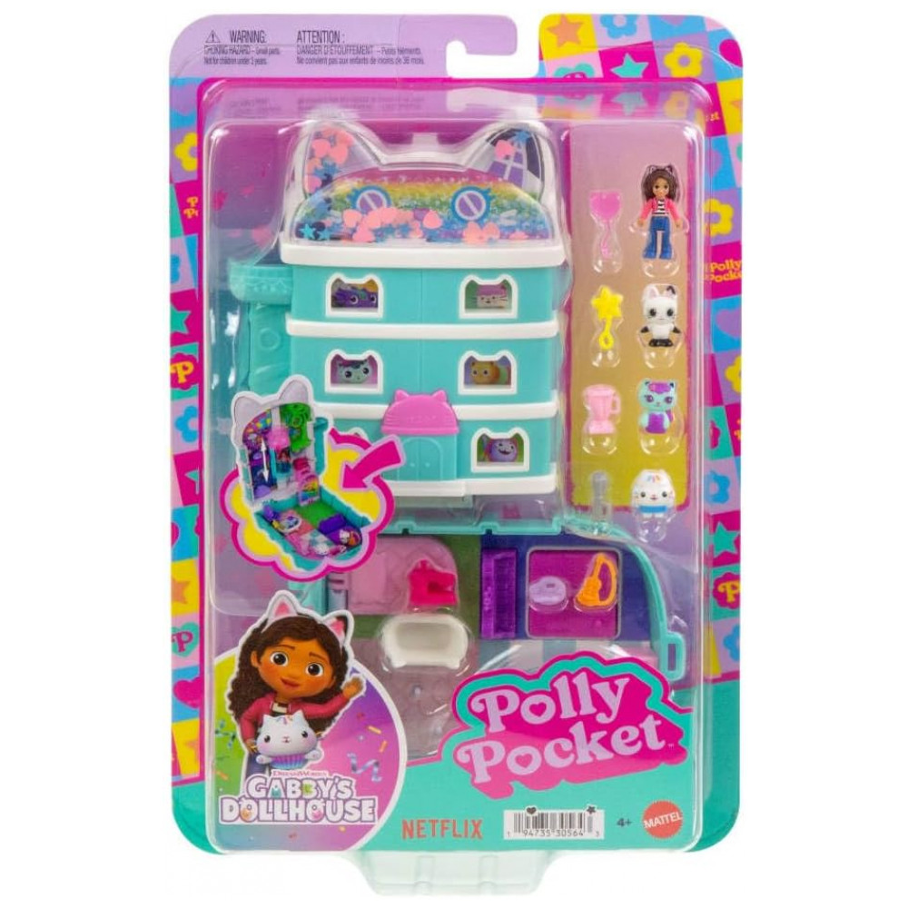 Polly Pocket x Gabbys Dollhouse: Conjunto Compacto com Micro Bonecas e Playset Temático - Imagem 6