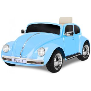 Carro Elétrico Infantil Volkswagen Beetle Forever Source Azul 12V Controle Remoto LED 3 Velocidades Música e autonomia de 60-90min