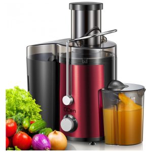 Extrator de sucos Centrífuga de 800W com Boca de Alimentação Larga para Frutas e Vegetais Fácil de Limpar Aço Inoxidável QCen