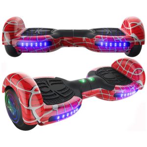 Hoverboard Elétrico com Alto Falante Bluetooth e Auto Equilíbrio para Crianças de 6 a 12 Anos Emaxusa Vermelho