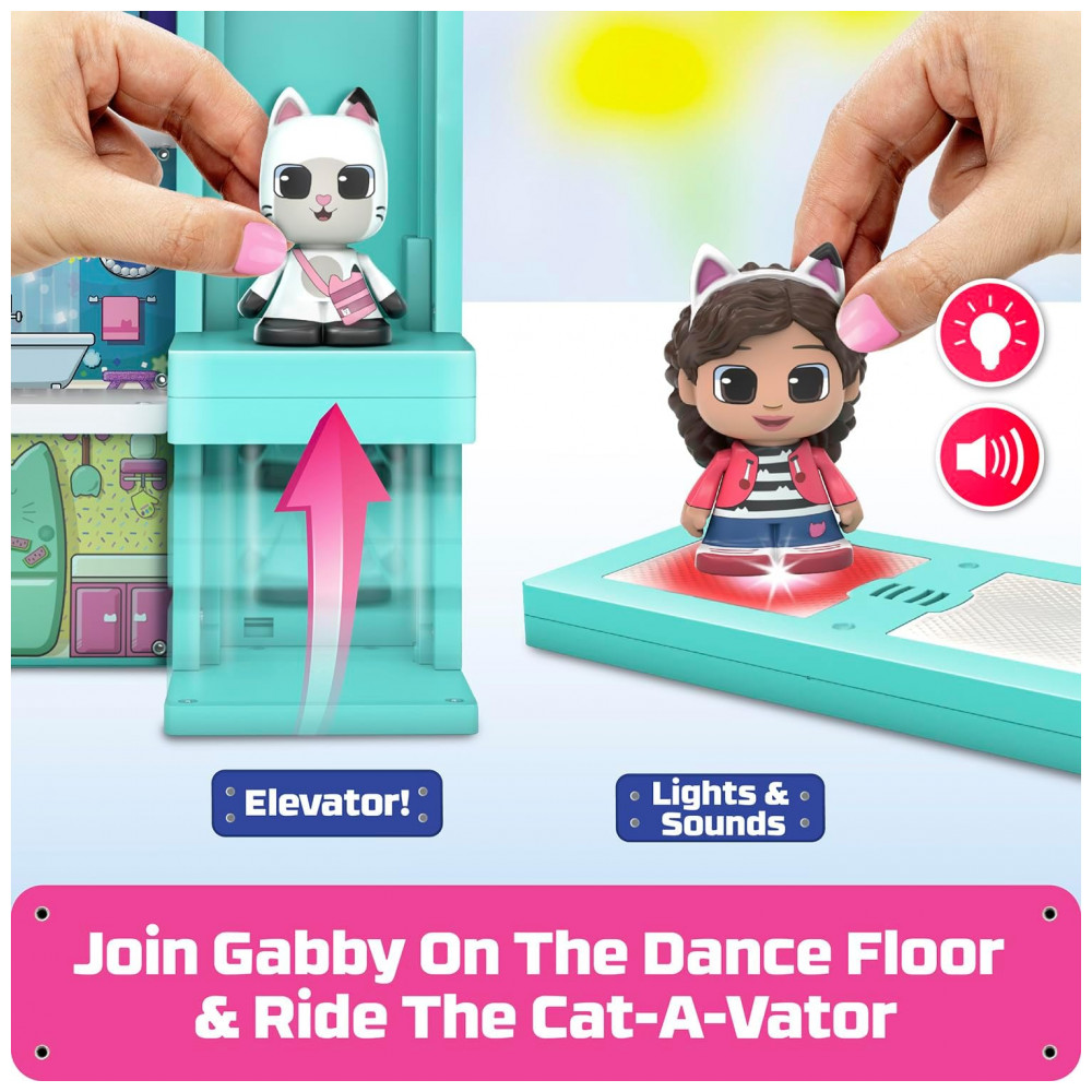 Conjunto de Construção Magnética Tile Town Gabbys Dollhouse 35 Peças, Brinquedo Interativo STEM de Telhas Magnéticas, Inclui Figuras de Gabby e Pandy - Imagem 4
