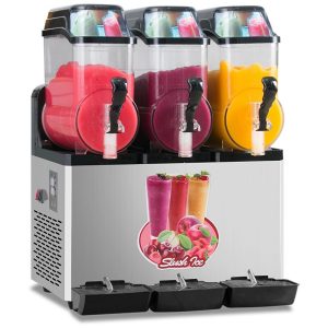 Máquina de Raspadinha Margarita Comercial para Slushie Maker de Bebidas Geladas e Smoothies com 3 Tanques de 15L Cada e Limpeza com um CliquePetfu