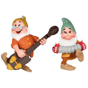 Enfeites de Natal Hallmark Keepsake Disney Princesas Branca de Neve e os Sete Anões Tímido e Dunga Conjunto de 2 Disney Branca de Neve