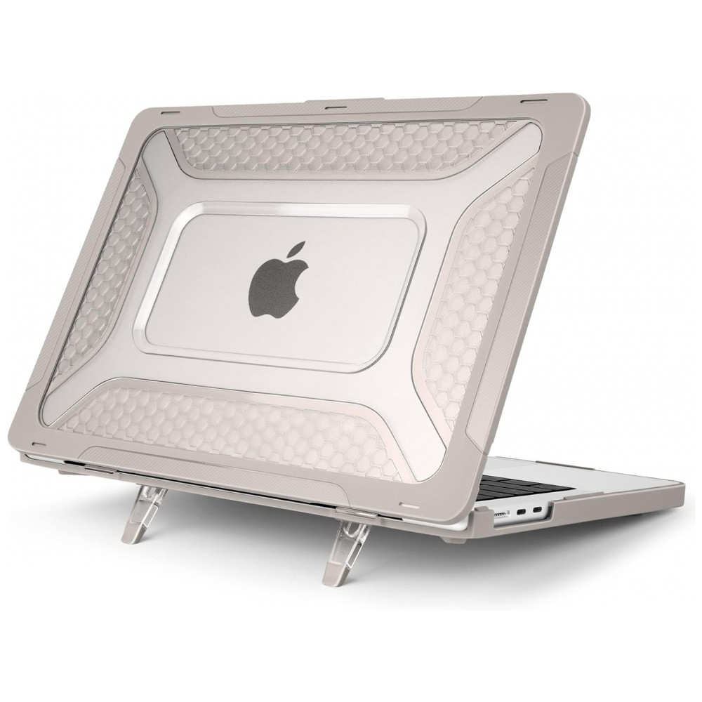 Capa Rígida Batianda Honeycomb MacBook Air 136" Cinza-Rocha – Modelos A2681 A3113 A3240 com Suporte Dobrável e Proteção Completa - Imagem 3