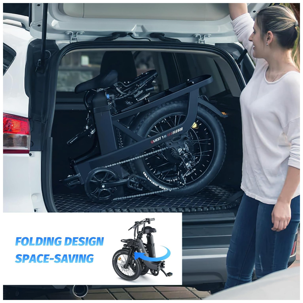 Bicicleta Elétrica Dobrável Baicycle A02 Preta | Motor 1500W Bateria 48V 153Ah Suspensão Avançada - Imagem 7