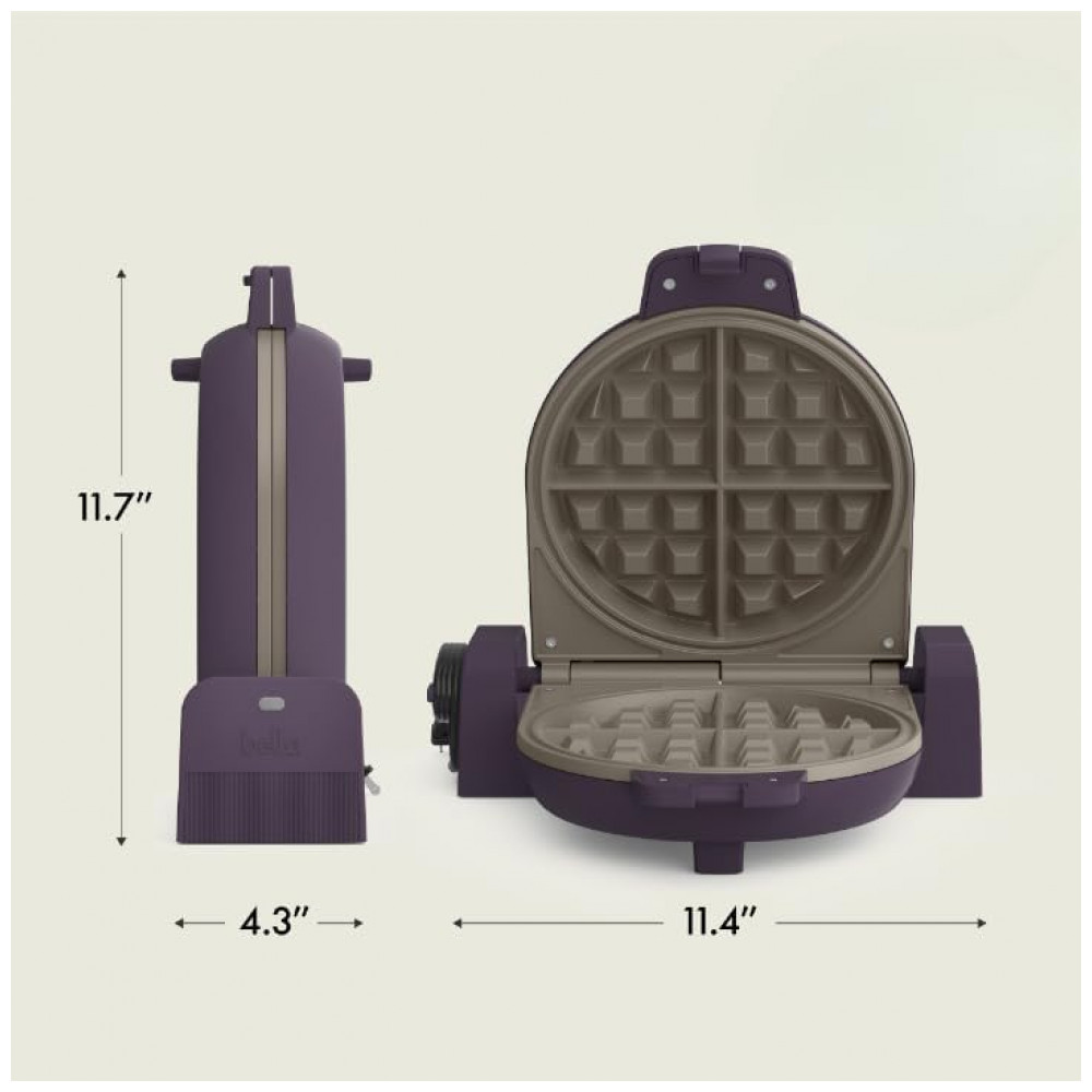Máquina de Waffle bella FlipnStore, Revestimento Cerâmico EverGood Antiaderente, Compacta e Versátil, 1000 Watts, Profundidade de 3 cm, Cor Plum, Desi - Imagem 7