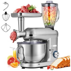 Batedeira 3 em 650 W 6 Velocidades 55L 110v VIVOHOME 3 in 1 Blender548 Prateado