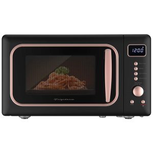 Forno Micro-ondas Retrô de Bancada 20L Frigidaire Preto e Rosé 900W 5 Níveis Timer Digital EMW788ROSEBLK 110V