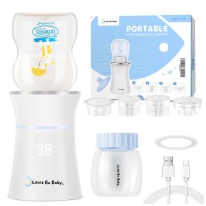 Aquecedor de Mamadeira Portátil com Adaptador para Leite Materno e Fórmula Little Bo Baby Branco