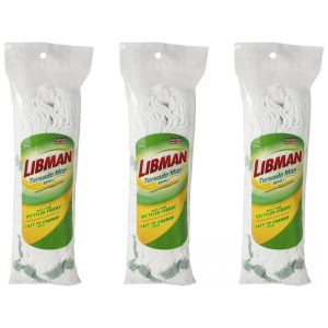 Refil Mop Esfregão de Algodão Lavável na Máquina 3 Unidades Libman Tornado