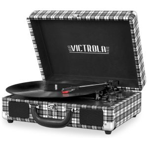 Vitrola Toca Discos Retrô Vitrola 3 Velocidades com Bluetooth e Alto Falantes Embutidos 110v VICTROLA VSC 550BT WX Preto
