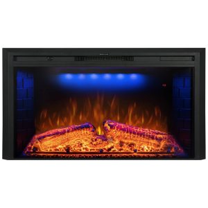 Lareira Elétrica de Embutir A69x109L com Crepitação de Som 110V 1500W Benrocks Preta