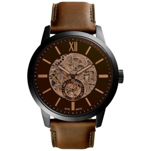 Relógio Masculino de Quartzo Automático com Pulseira de Couro FOSSIL ME3155 Marrom