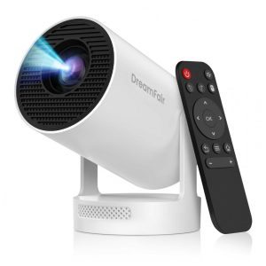 Projetor Mini DreamFair HY300Plus Suporte 4K 210 ANSI Foco Elétrico Automático WiFi Bluetooth HY300Plus 38W