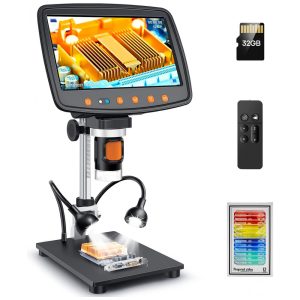 Microscópio Digital de Solda Ampliação 1500X com Tela LCD e Imagem de 12MP 240V Leipan Preto