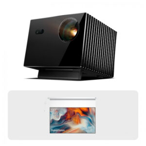 Projetor 4K a laser VisionMaster Max Valerion com tela motorizada PureVision 120 polegadas redução de speckle e alto contraste 110V