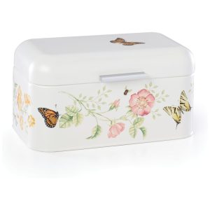Porta Pão em Metal Lenox Butterfly Meadow Branco