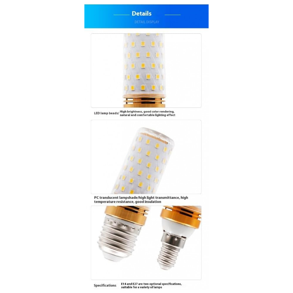 Lâmpada LED Super Brilhante 5000k Branco Frio de Verão Lâmpada LED Branca E26E27 de Tamanho Médio Básica 40W à Prova d'Água Lâmpada LED,ZDHFEIRUI - Imagem 3