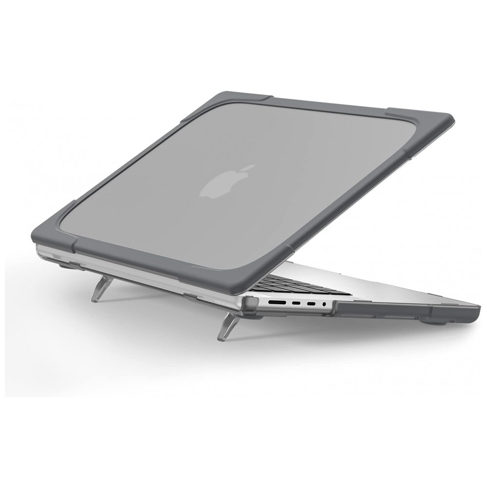 Capa Rígida Batianda MacBook Pro 16" Cinza – Modelos A3403 A3186 A2991 A2780 A2485 com Suporte Dobrável - Imagem 3