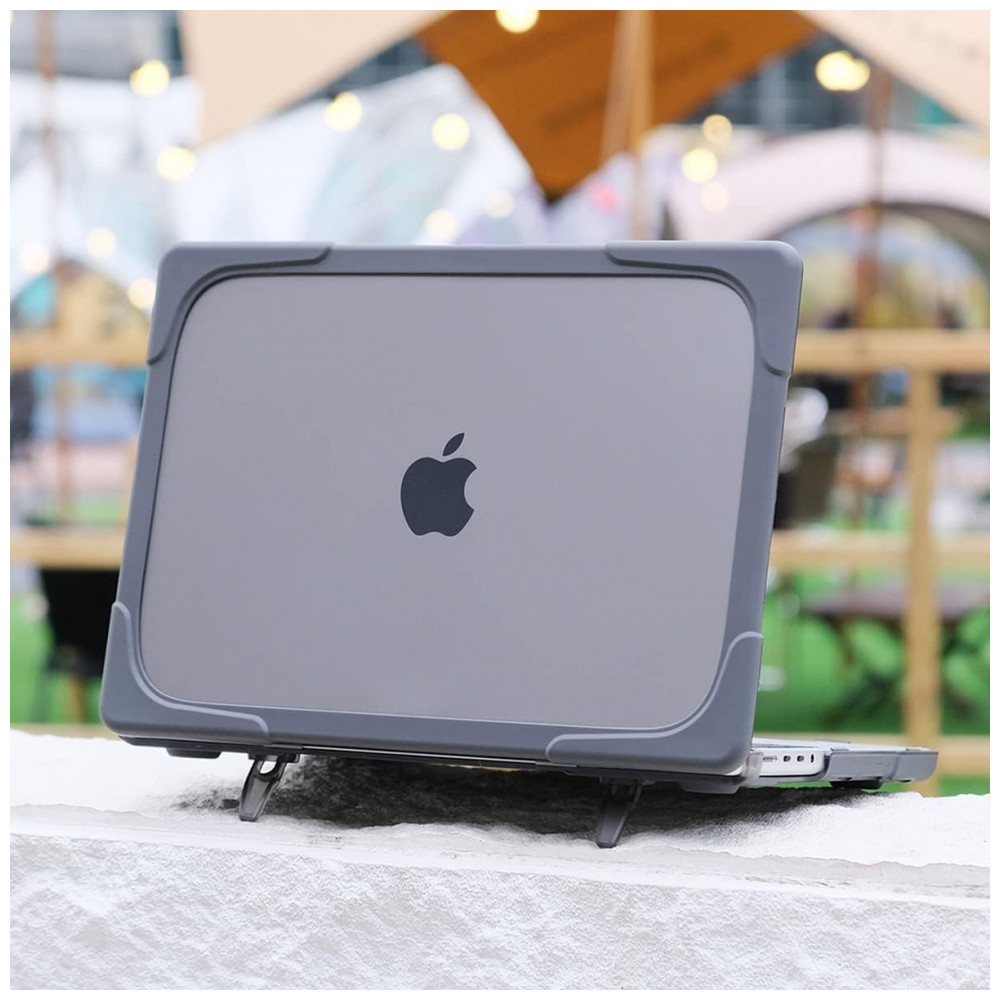 Capa Rígida Batianda MacBook Pro 16" Cinza – Modelos A3403 A3186 A2991 A2780 A2485 com Suporte Dobrável - Imagem 7