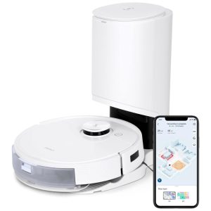 Aspirador Robô com Estação de Esvaziamento Automática 3000Pa e Mapeamento a Laser de Precisão 110V ECOVACS DEEBOT T9+ Branco