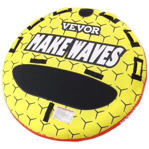 Boia Rebocável para 3 Pessoas Carga Máx 230 kg com Capa de Nylon Alças de EVA e Válvula de Segurança de Velocidade VEVOR Amarelo e Preto