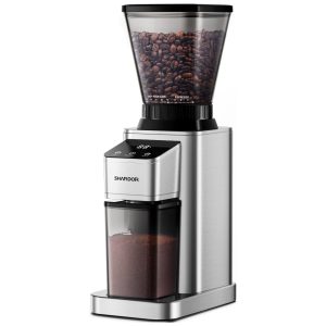 Moedor de Café Elétrico com 48 Configurações de Moagem Temporizador e Display LED 110V SHARDOR Prata