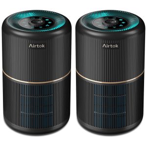 Purificador de Ar Multifuncional com Filtro HEPA H13 para Ambientes de até 35m² - 12 Esponjas de Aromatização - Cor PretoAIRTOK