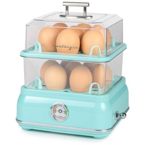 Retro Cozedor de Ovos Retro Capacidade 14 Ovos Turquesa 110v NOSTALGIA CLEC14AQ Azul turquesa