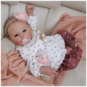 Bebê Recém-Nascido Newborn Boneca Realista de Bebê Renascido Meadow de 45 Centímetros Menina com Corpo Ponderado KSBD