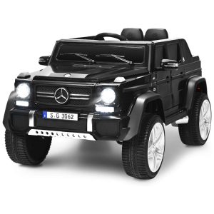 Costzon Ride Carrinho Carro Elétrico Mercedes Benz Maybach 1 lugar 12V c controle remoto USB MP3 3 km h 3 a 6 anos Preto
