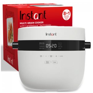 Panela de Arroz Elétrica Instant Pot 4.8L com 8 Predefinições e Tela LCD 110V Branca