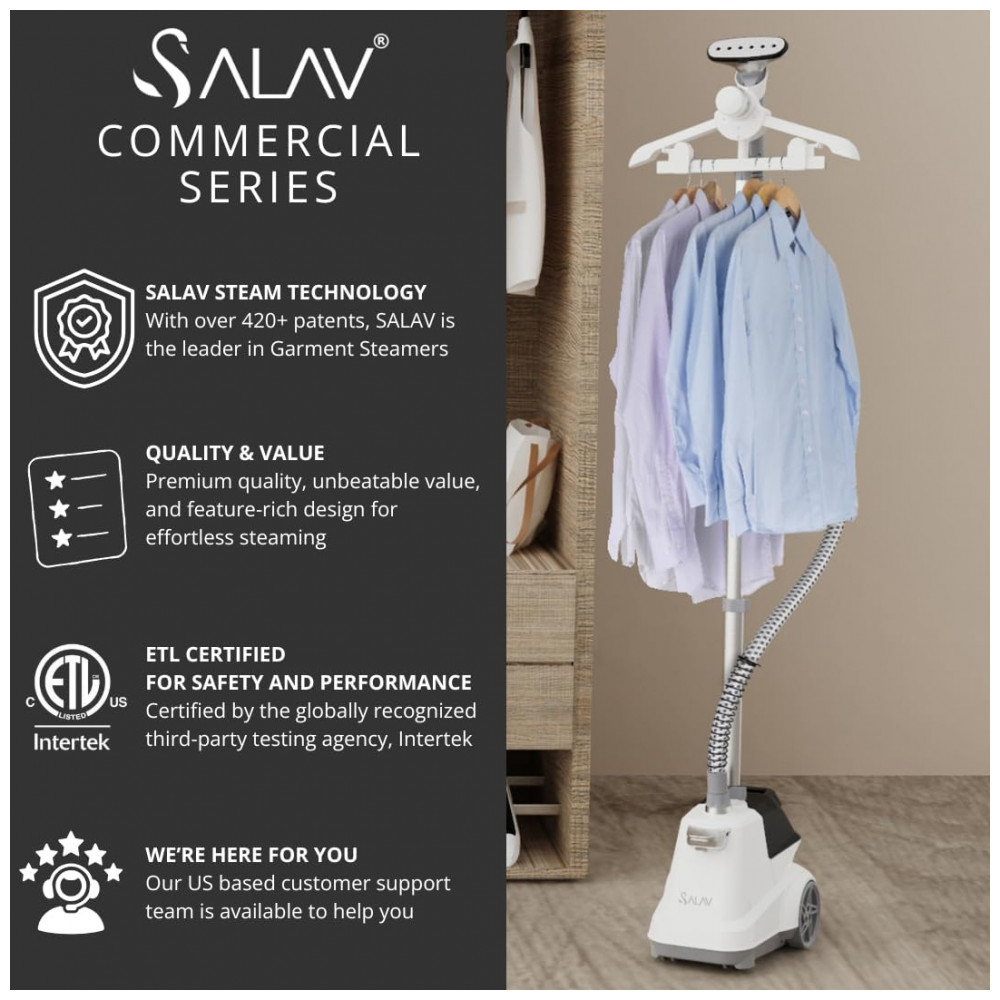 SALAV Vaporizador de Roupas Comercial de Tamanho Completo, Desligamento Automático Inteligente, Alerta Sonoro para Falta de Água, Controle por Pedal, - Imagem 2