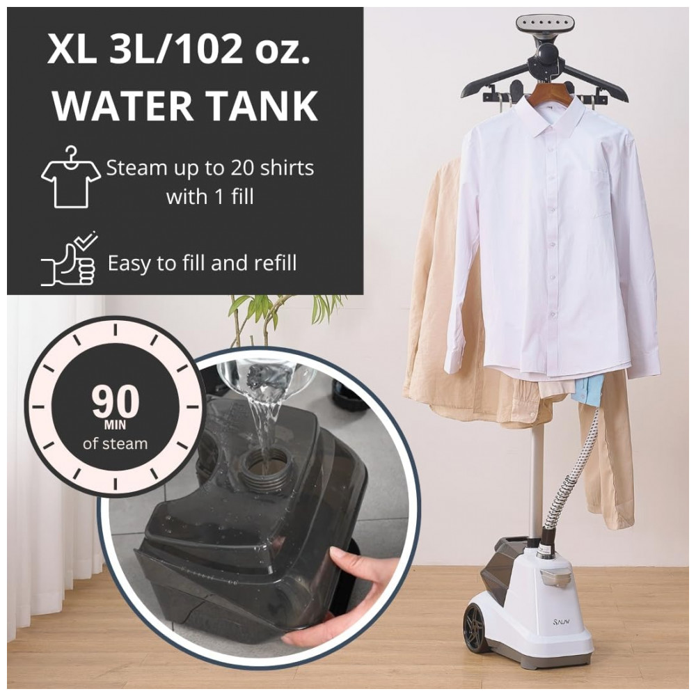 SALAV Vaporizador de Roupas Comercial de Tamanho Completo, Desligamento Automático Inteligente, Alerta Sonoro para Falta de Água, Controle por Pedal, - Imagem 5
