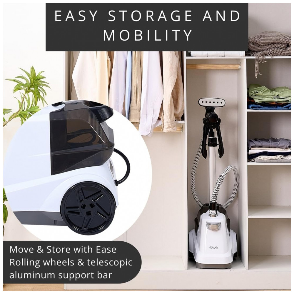 SALAV Vaporizador de Roupas Comercial de Tamanho Completo, Desligamento Automático Inteligente, Alerta Sonoro para Falta de Água, Controle por Pedal, - Imagem 6