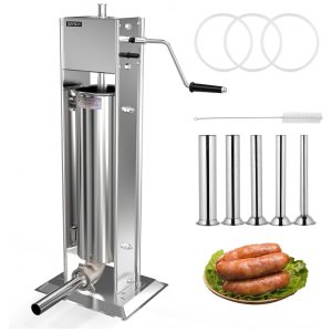 Máquina de Encher Linguiça ROVSUN 15LBS7L Manual Dois Velocidades de Aço Inoxidável Ideal para Uso Comercial e Doméstico