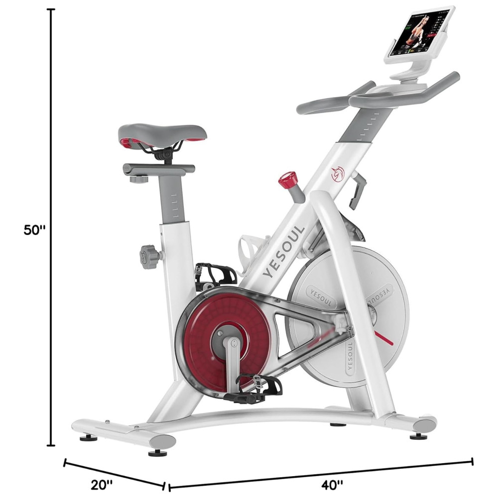 S3 Bicicleta Ergométrica com Suporte para Tablet Bluetooth e 100 Níveis de Resistência 110v YESOUL Branco - Imagem 8