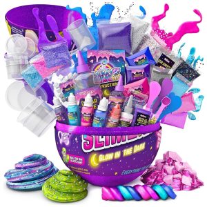 Kit de Slime Galáxia que Brilha no Escuro com 41 Acessórios para Crianças de 8 a 12 Anos GirlZone