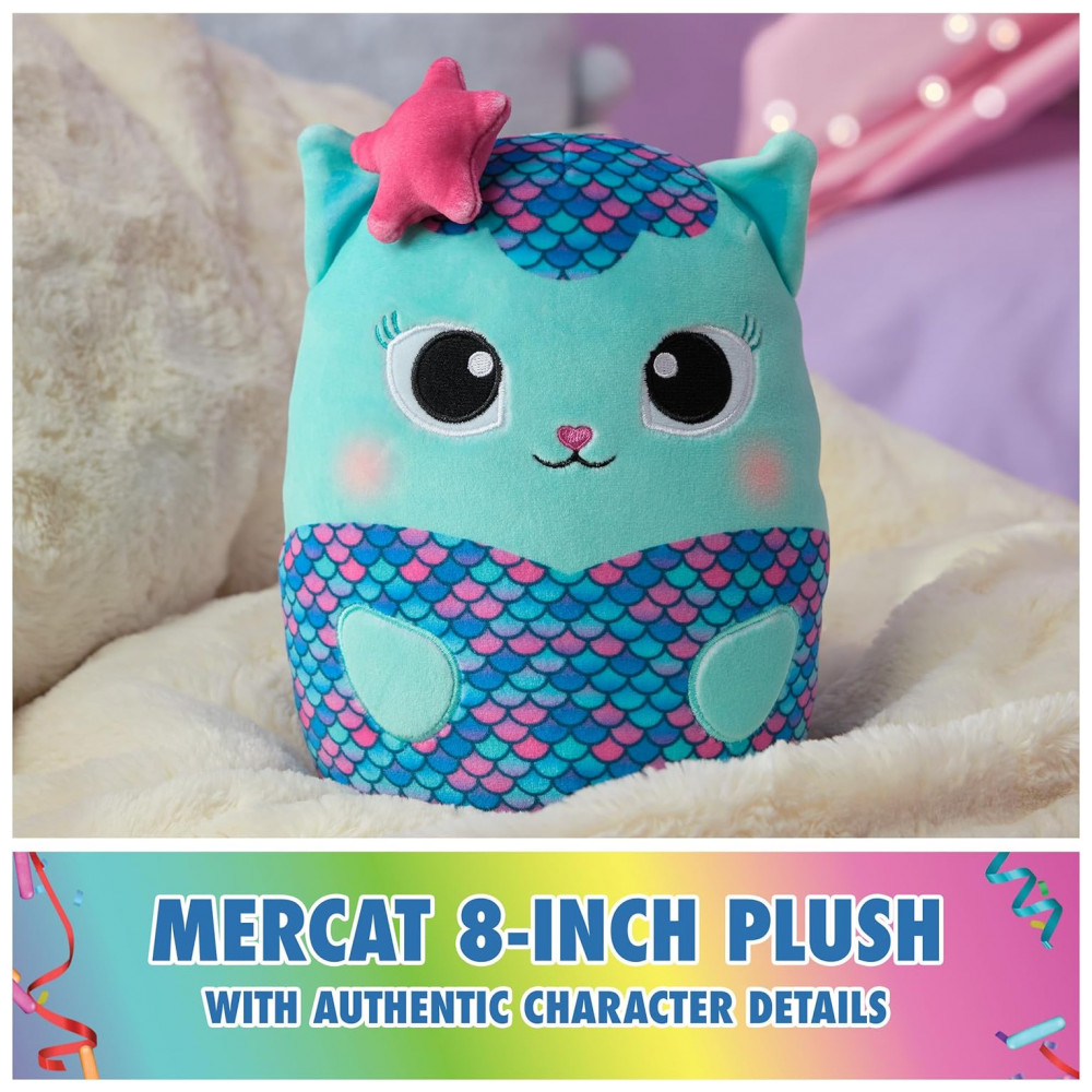 Pelúcia GUND Gabbys Dollhouse - Bichinho de Pelúcia Oficial Mercat, Gato Azul, 20cm - Imagem 2